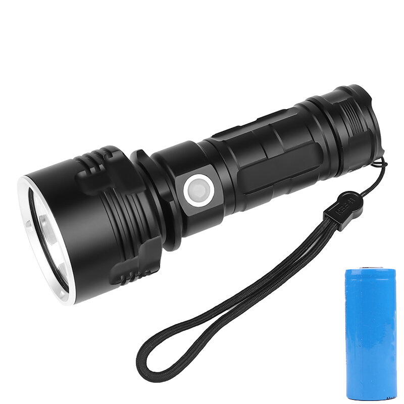 BIKIGHT XHP50 L2 3Modes 1500LM Super Bright LED Flashlight Suit USB Rechargeable LED Torch with 26650 Battery - L2